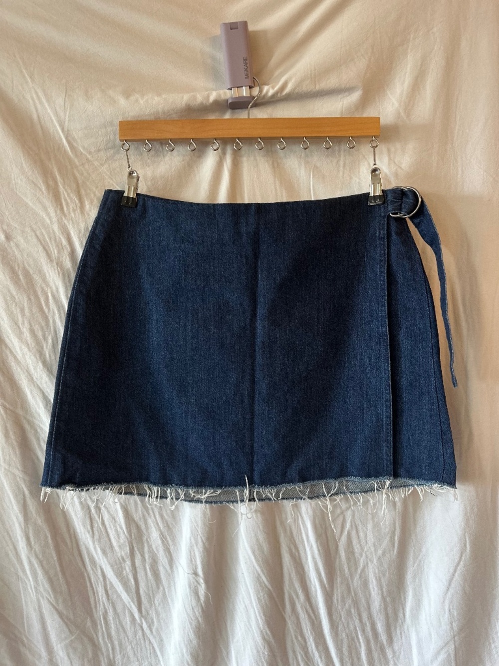 NWT Madewell Raw-Hem Wrapped Denim Mini Skirt